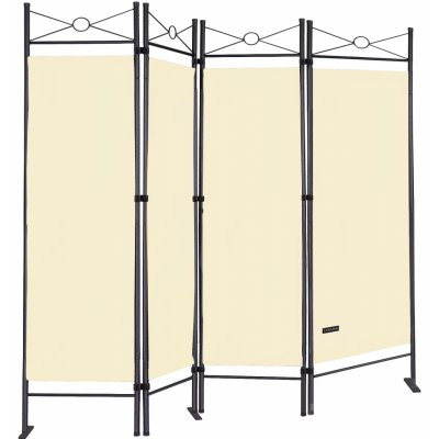 FurniGO 4-panelový paravan Lucca krémový – Sleviste.cz