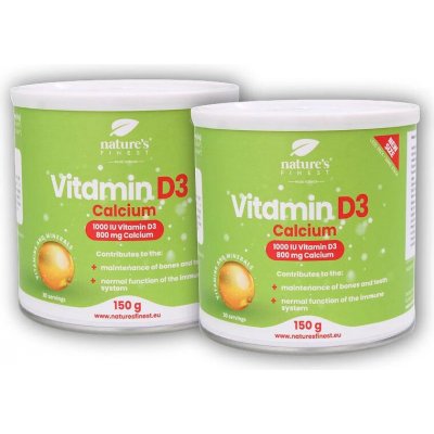 Nature´s Finest 2x Vitamin D3 + calcium 150 g – Hledejceny.cz