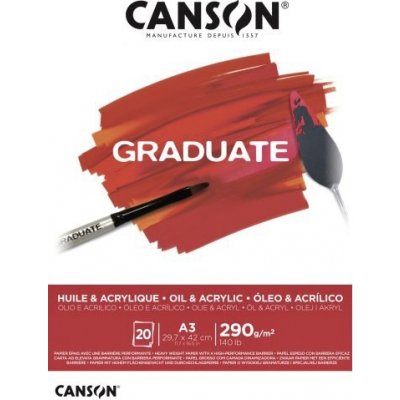 Canson Papír na akryl a olej Graduate Oil & Acrylic blok A3 290g 20 listů – Zbozi.Blesk.cz