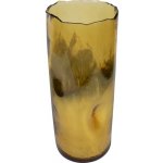 Zlatý skleněný svícen / váza s prohnutím - Ø16,5*40cm - Mars & More – Hledejceny.cz