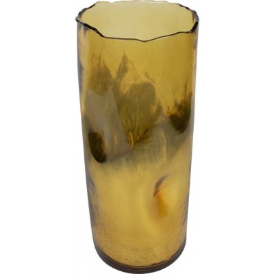 Zlatý skleněný svícen / váza s prohnutím - Ø16,5*40cm - Mars & More – Hledejceny.cz