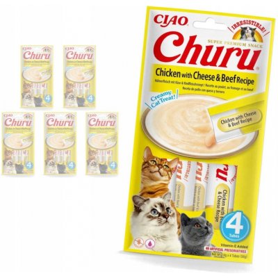 Churu Cat Chicken with Beef & Cheese 4 x 14 g – Zbozi.Blesk.cz