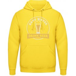 AWDis Hoodie Mikina Motiv Save water Drink Beer Sluneční žlutá