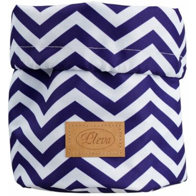 Pleva kosmetický látkový vak organizér modrobílé klikaté pruhy výška 21 cm průměr 16 cm – Zbozi.Blesk.cz