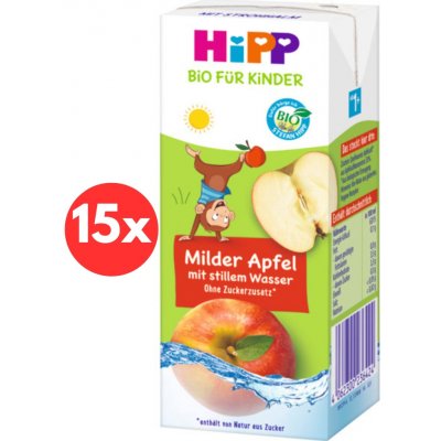 HiPP BIO Nápoj Jemné jablko s neperlivou pramenitou vodou 15 x 200 ml – Sleviste.cz