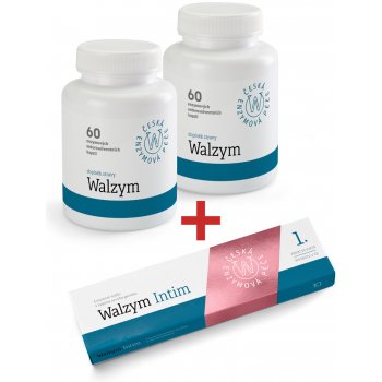Walzym 2x Enzymové kapsle 60 kusů + Walzym Intim Enzymové mýdlo 10 globulí dárková sada
