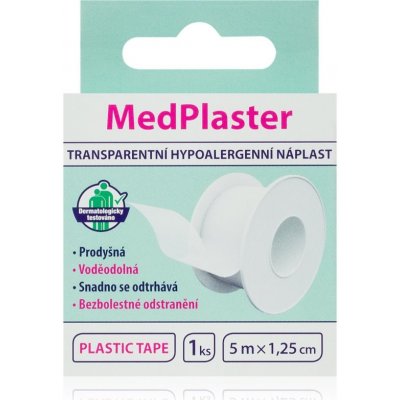 MedPlaster Náplast transparentní cívková 5 m x 1,25 cm 1 ks