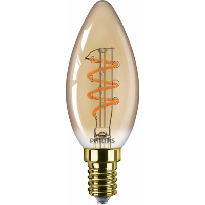 Philips LED filament žárovka E14 B35 3W 25W 250lm 2200K stmívatelná, jantarová – Zboží Živě