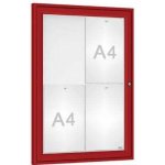 PROCITY Venkovní elegantní vitrína Tradition, 4 x A4, červená | Zboží Auto
