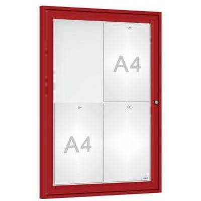 PROCITY Venkovní elegantní vitrína Tradition, 4 x A4, červená | Zboží Auto
