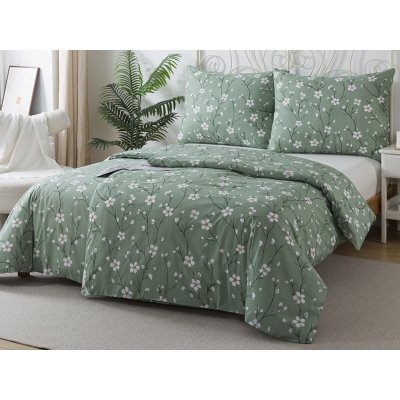 XPOSE bavlna Renforcé povlečení BIANCA zelené 140x200 70x90 – Sleviste.cz