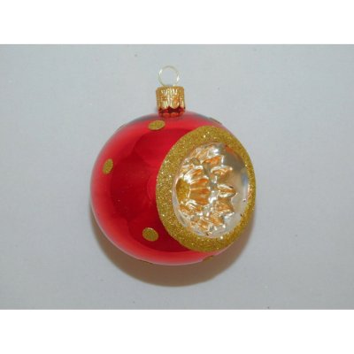 ONREX Vánoční ozdoba skleněná koule červená reflektor pr. 7 cm – Hledejceny.cz