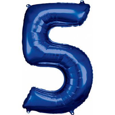 Amscan Balónek narozeninové číslo 5 modrý 86 cm – Zboží Mobilmania