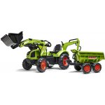 Falk šlapací traktor 2070W Claas backhoe s přední a zadní lžící a přívěsem – Hledejceny.cz