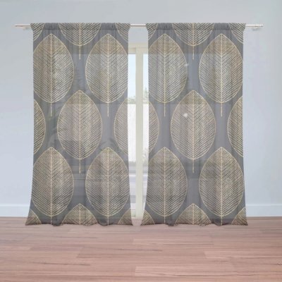Záclony Zlaté listy: 2 ks - 150x250 cm - Sablio – Hledejceny.cz