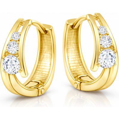 Soliter Zlaté náušnice kroužky se zirkony 239 001 00800 – Hledejceny.cz