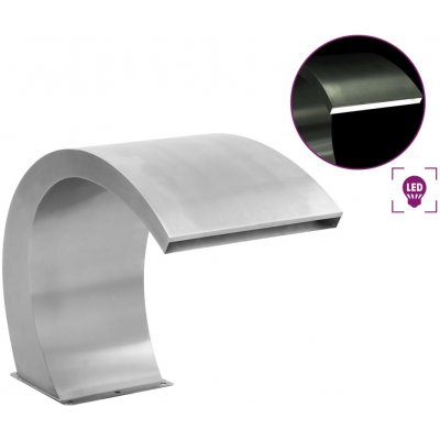 Bazénová fontána s LED osvětlením nerezová ocel 30 x 60 x 45 cm - Default Title – HobbyKompas.cz