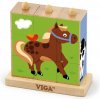 Dřevěná hračka Viga dřevěné kostky Farma 50 dílů multicolor