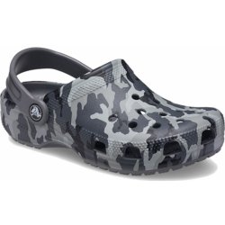 Crocs Classic Camo Clog K dětské pantofle černá šedá