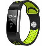 BStrap Silicone Sport Large řemínek na Fitbit Charge 2, black/green SFI003C02 – Zboží Mobilmania