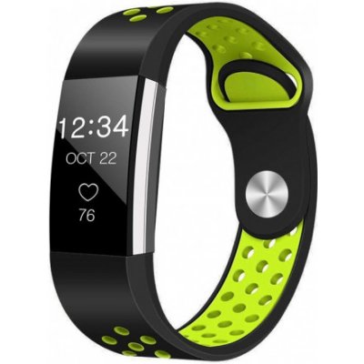 BStrap Silicone Sport Large řemínek na Fitbit Charge 2, black/green SFI003C02 – Zboží Mobilmania