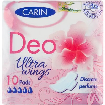 Carin Hygienické vložky Ultra Deo s křidélky 10 ks – Zboží Dáma