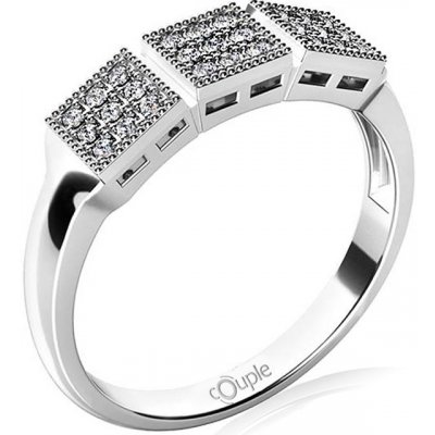 Klenoty Budín Luxusní zlatý prsten Kostka couple v bílém zlatě 6660290 – Zboží Dáma