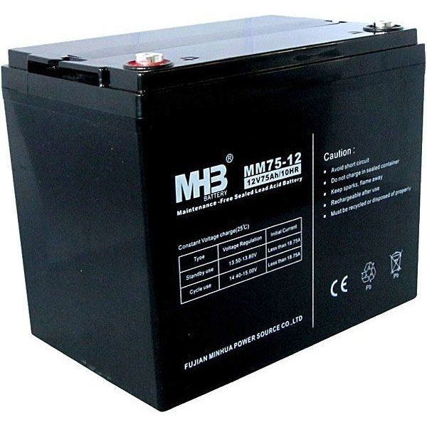 Olověná baterie MHB Pb akumulátor VRLA AGM 12V / 75Ah polotrakční