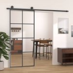 vidaXL hliník a ESG sklo 90 x 205 cm černé – Sleviste.cz