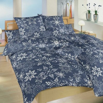 Dadka povlečení bavlna Snowflakes tmavě modré 140x200 70x90 – Hledejceny.cz