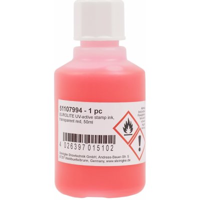 Eurolite UV aktivní razítkovací barva transparentní červená 50 ml – Hledejceny.cz
