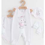 New Baby Soupravička 4-dílná Kočička bílo-růžová Bílá – Zboží Mobilmania