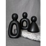 Dess Craft Studio KIN Sada tří abstraktních figurek - dekorace na polici, ručně odlévaná, více barev Barva: 2 - Obsidian Matte – Hledejceny.cz