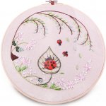 Stoklasa Vyšívací sada s předtištěným motivem 380731 5 květinový vzor s beruškou průměr 26,5cm – Zboží Dáma