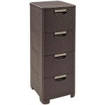 Curver Regál Style 4x14L se šuplíky tmavě hnědý – Sleviste.cz