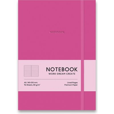 Shkolyaryk Genius Zápisník tvrdé desky A5, linkovaný růžový – Sleviste.cz