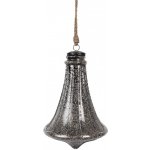 Clayre & Eef Stříbrnočerná skleněná vánoční ozdoba ve tvaru zvonku 21*31 cm – Hledejceny.cz