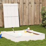 vidaXL Pískoviště s víkem bílé 111x111x19,5 cm masivní borové dřevo – Zbozi.Blesk.cz