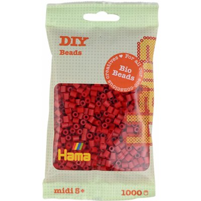 Hama Midi - Bio korálky v sáčku tmavě červené - 1000 ks – Zboží Dáma