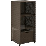 zahrada-XL Zahradní úložná skříň hnědá 50 x 55 x 115 cm polyratan – Zboží Mobilmania