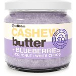 GymBeam Kešu máslo s kokosem, bílou čokoládou a borůvkami 340 g – Zboží Dáma