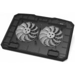 PORT CONNECT Cooler Pro černá / chladící stojan na notebook / 2x USB-A / 2 ventilátory / plocha 35 x 25 cm (901099-PC) – Zboží Mobilmania