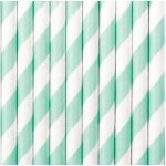 PartyDeco Brčka designová s cik cak proužky tmavě tyrkysová 10 ks – Zboží Dáma