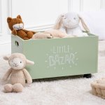 Atmosphera dřevěný box na kolečkách zelený 28x48x28 cm – Zboží Dáma