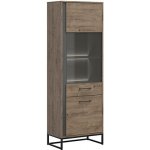 LUTON vitrína REG1D1W/20/7/P + LED grafit/dub ribbeck – Zboží Mobilmania