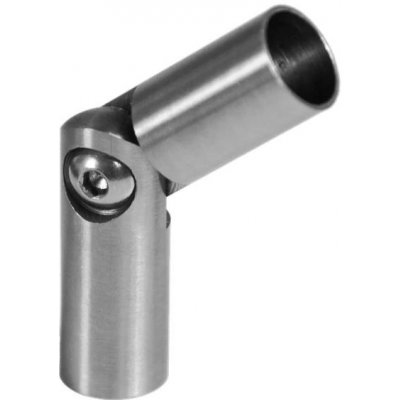Nerezová ocel, vnější, nastavitelná spojka s kloubem (0°-100°), pro spojení dvou trubek ⌀12 mm, AISI304, abrazivní – Sleviste.cz
