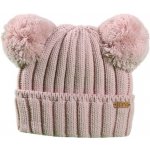 dětská pletená čepice s nášivkou Pletex H127 Světle pudrová – Sleviste.cz