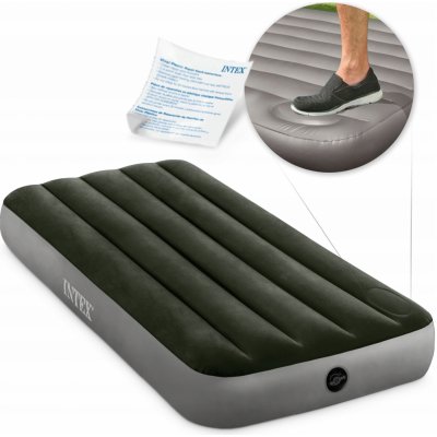 Intex DURA-BEAM DOWNY AIRBED WITH FOOT BIP nafukovací postel 76x191x25 cm 64760 – Zboží Dáma
