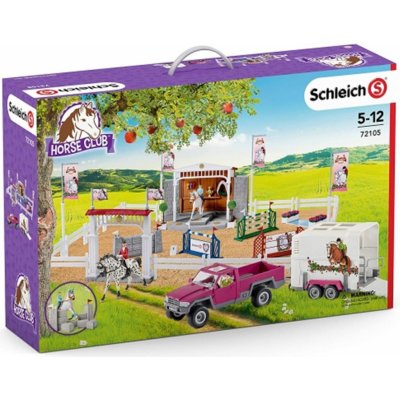 Schleich 72105 Velký jezdecký turnaj s konmi 42338 a Ppck-up s přívěsem a koněm 42346 – Zboží Mobilmania