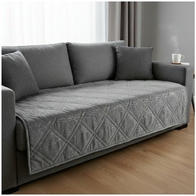 Mybesthome Přehoz na sedačku pohovku SUOMA tmavě šedá 170x210 cm – Hledejceny.cz